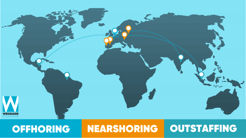 NEARSHORING, OFFSHORING EN OUTSTAFFING: WAT ZIJN PRECIES DE VERSCHILLEN?